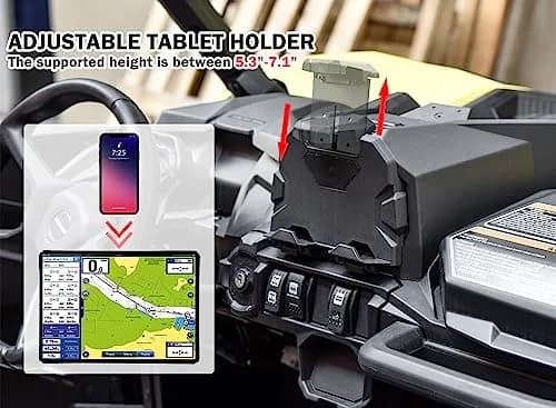 SAUTVS Portable Electronic Device Mount, Adjustable Tablet Phone Holder for Can Am Maverick Sport, Trail, Commander (Replace #715005212) | Precise Fitment & Weatherproof thumbnail 2