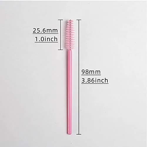 FANJEIS Eyelash Spoolie Brushes 100PCS Pink | Bendable Fiber Hair & Plastic Handle for Mascara & Eyebrow Grooming thumbnail 5