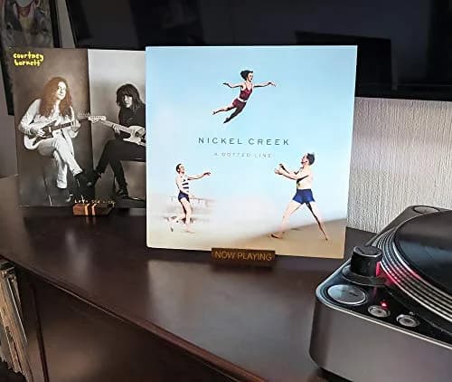 Heather & Willow Now Playing Vinyl Record Stand Walnut | Wooden Vinyl Record Holder Display for Albums & Turntables | 10.8 cm (4.29 in) Width thumbnail 5
