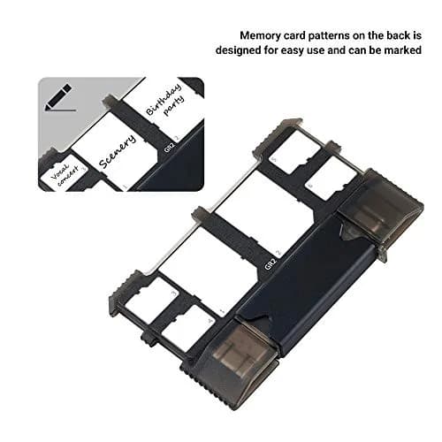 JJC 6-Slot Memory Card Holder Case with USB 3.0 Card Reader | Holds 4 Micro SD, 2 SD Cards thumbnail 6