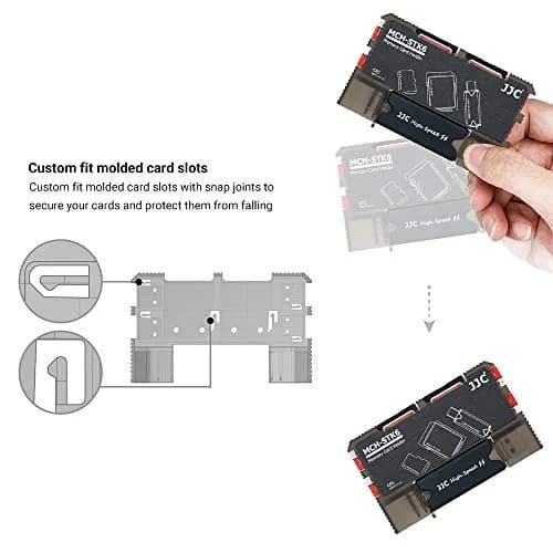 JJC 6-Slot Card Case: 4 Micro SD + 2 SD + USB Card Reader, Credit Card Size - view 3