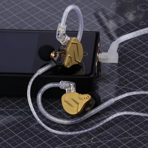 Linsoul KZ ZSN PRO X Hybrid Wired Earbuds with Mic, 10mm Dynamic + 1BA Drivers, 25 Ohm, 112dB/mW, 7-40kHz, 1.2m Cable, Gold thumbnail 6