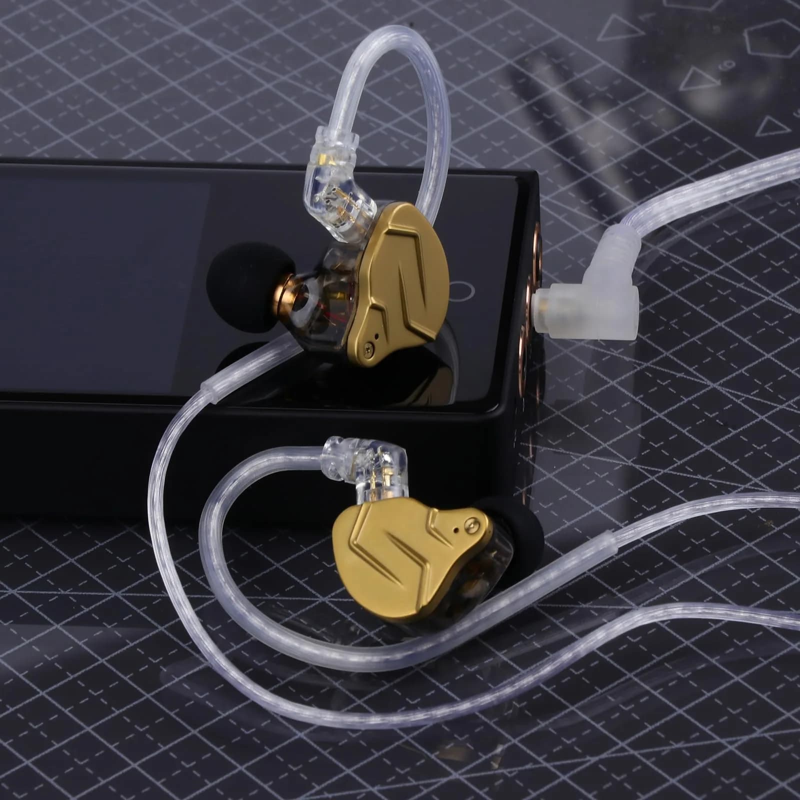 Linsoul KZ ZSN PRO X Hybrid Wired Earbuds with Mic, 10mm Dynamic + 1BA Drivers, 25 Ohm, 112dB/mW, 7-40kHz, 1.2m Cable, Gold - view 6