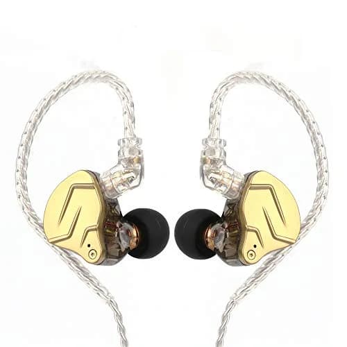 Linsoul KZ ZSN PRO X Wired In-Ear Monitor Headphones 1BA+1DD Hybrid Driver (Grey) — Gold / With Mic