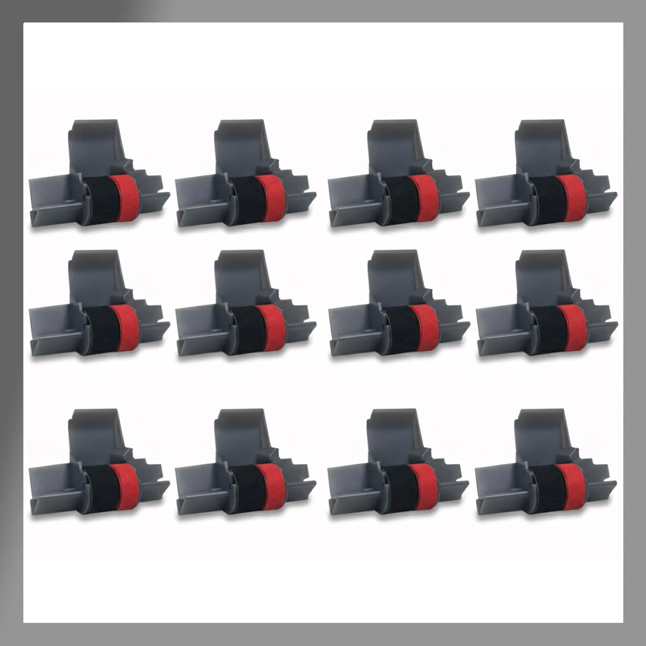 Pokanic IR-40T Black & Red Ink Roller Ribbon Cartridge 12 Pack | Dual-Color Replacement for Calculators & Cash Registers - main product image