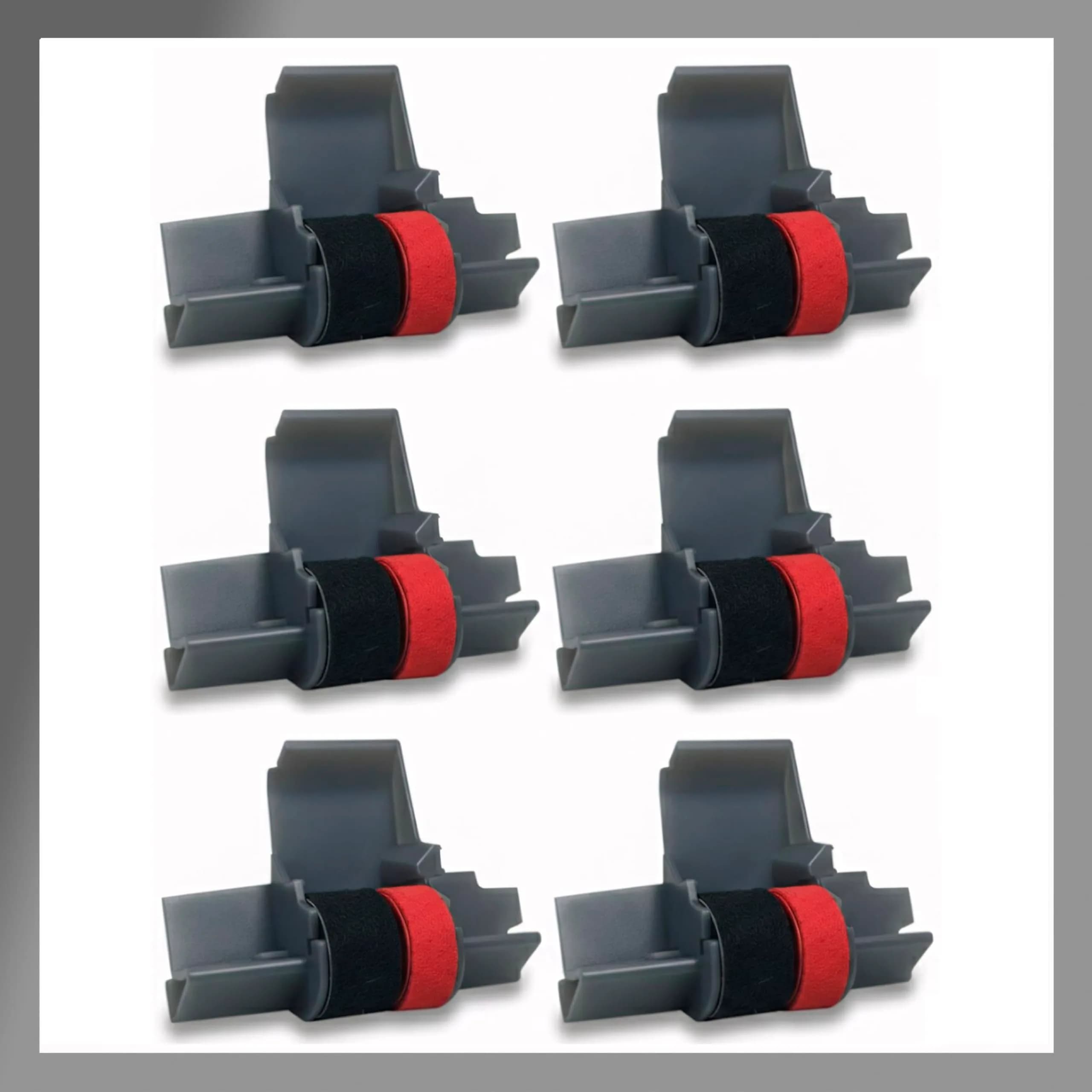 Pokanic IR-40T Black & Red Ink Roller Ribbon Cartridge 6 Pack | Dual-Color Replacement for Casio/Canon/Sharp Calculators - main product image