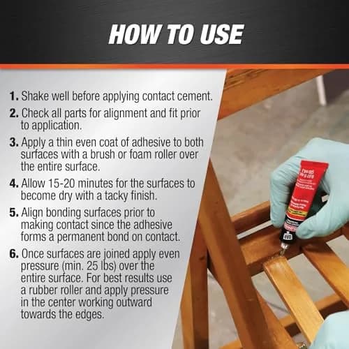 DAP Weldwood Contact Cement Tan 0.67 Oz | Instant High-Strength Bond for Surfaces thumbnail 3