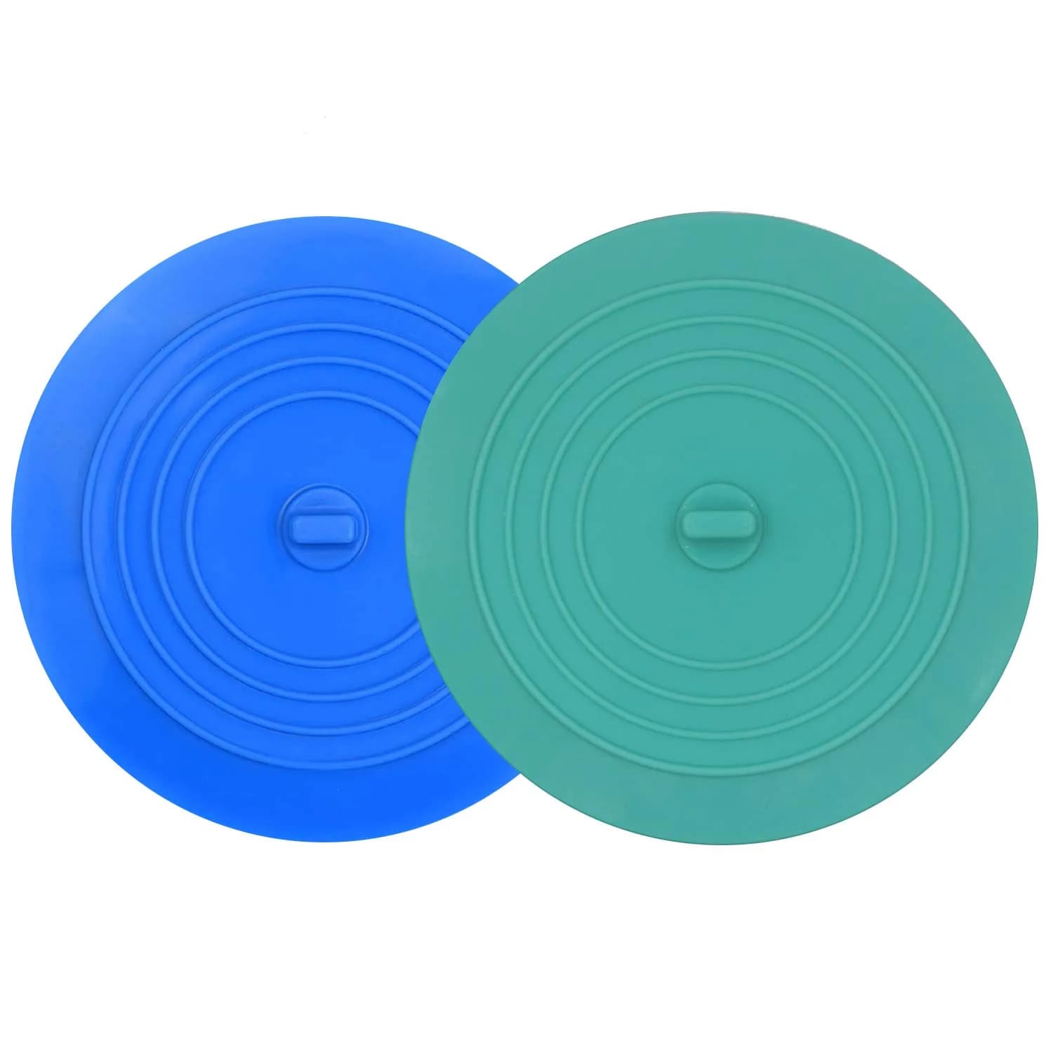 V-TOP 6 inch Green & Blue Tub Stopper 2 Pack - Transparent Silicone Drain Plug for Kitchen, Bath, Laundry - main product image
