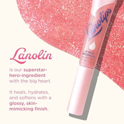 Lanolips Lanolin Lip Water Watermelon 10ml | Hydrating Lip Serum with Hyaluronic Acid & Shimmer thumbnail 4