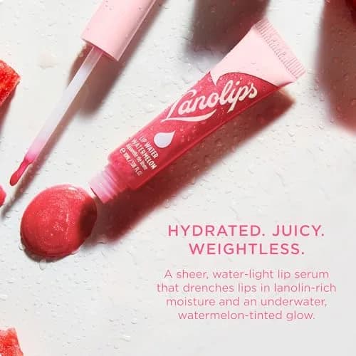 Lanolips Lanolin Lip Water Watermelon 10ml | Hydrating Lip Serum with Hyaluronic Acid & Shimmer thumbnail 2
