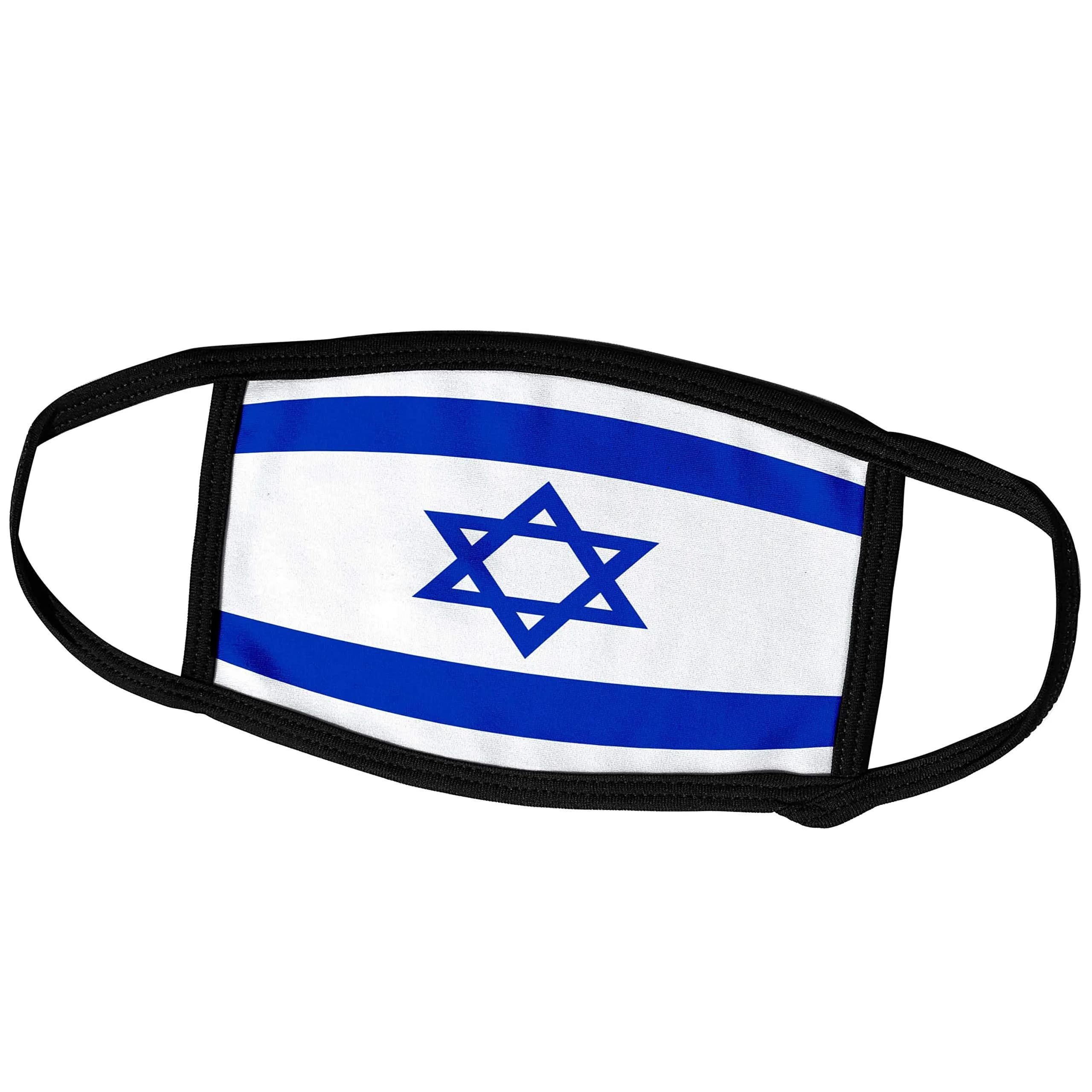 3dRose Israeli Flag Face Mask, 6.3 x 4.0-inch | Lightweight breathable polyester, washable & reusable, show your style in public — Israeli Flag - Blue and White With Magen David Star - Jewish State of Israel...