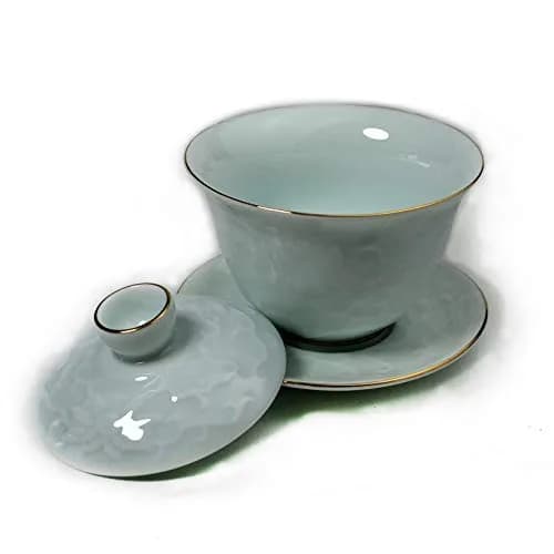 YXHUPOT Gaiwan Chinese Sancai 6oz Tea Set with Gold Wire Porcelain | Traditional Chinese Tea Ceremony thumbnail 5