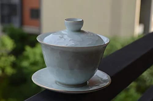 YXHUPOT Gaiwan Chinese Sancai 6oz Tea Set with Gold Wire Porcelain | Traditional Chinese Tea Ceremony thumbnail 6