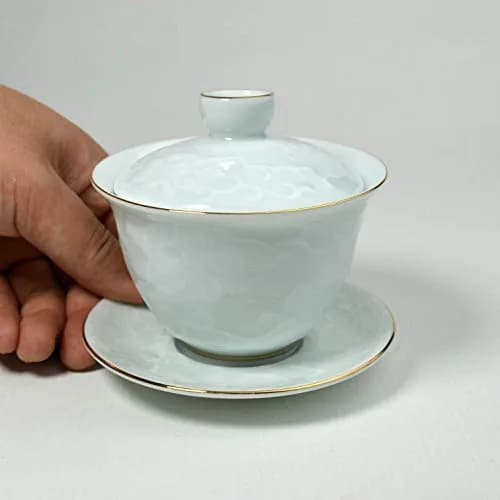 YXHUPOT Gaiwan Chinese Sancai 6oz Tea Set with Gold Wire Porcelain | Traditional Chinese Tea Ceremony thumbnail 3