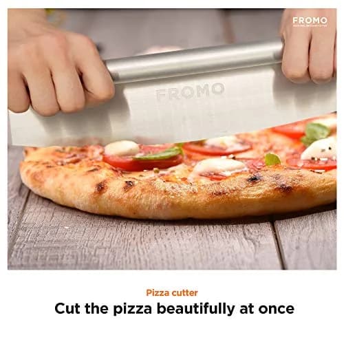 FROMO Premium Aluminum Pizza Peel Set with Foldable Wood Handle & 14" Rocker Cutter | 35.5cm x 30.5cm (14" x 12") thumbnail 9