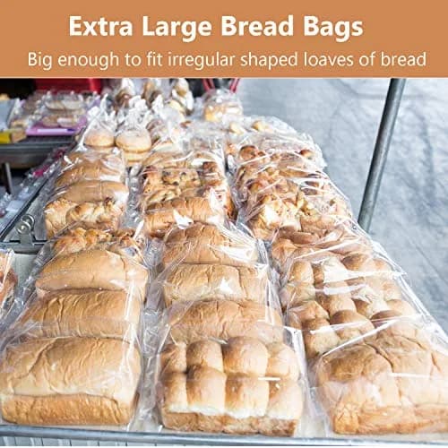 Morepack Plastic Bread Bags 22x6x10 in 100 Pcs | Keep Bread Fresh & Longer thumbnail 7
