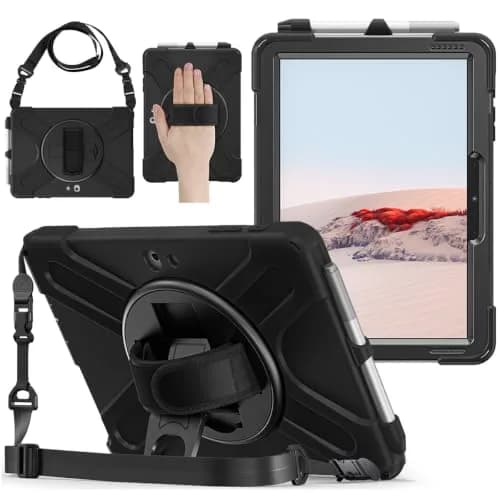 DreamerX Portable Electronic Device Cover for Microsoft Surface Go 4/3/2 with Strap, Black | Shockproof & Water Resistant thumbnail 1