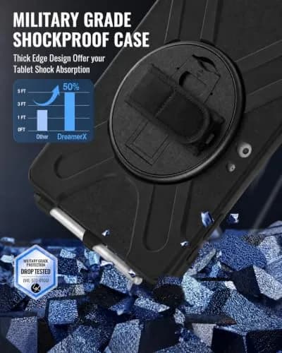 DreamerX Portable Electronic Device Cover for Microsoft Surface Go 4/3/2 with Strap, Black | Shockproof & Water Resistant thumbnail 5
