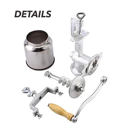 Killer's Instinct Outdoors Grain Mill Iron Grinder Manual Food Grinder Hand Crack with High Hopper | Heavy Duty Cast Iron, Adjustable Grind thumbnail 6