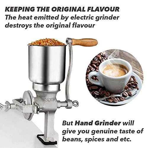 Killer's Instinct Outdoors Grain Mill Iron Grinder Manual Food Grinder Hand Crack with High Hopper | Heavy Duty Cast Iron, Adjustable Grind thumbnail 7