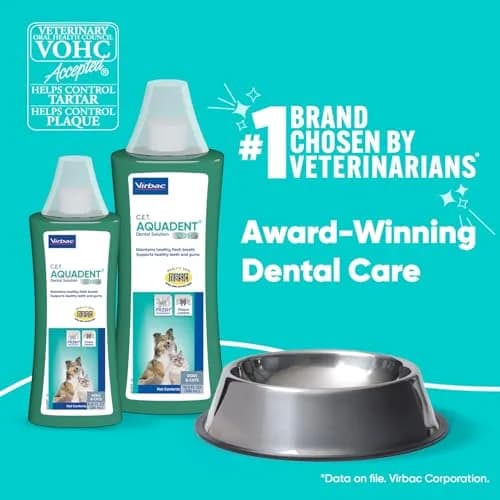 Virbac C.E.T. Aquadent Fr3sh Dental Solution for Dogs & Cats, 250 ml | Natural ingredients for fresh breath thumbnail 2