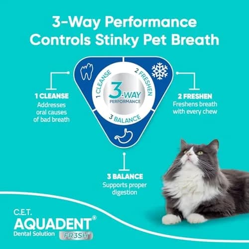 Virbac C.E.T. Aquadent Fr3sh Dental Solution for Dogs & Cats 500 ml | Natural Plaque & Tartar Control thumbnail 3