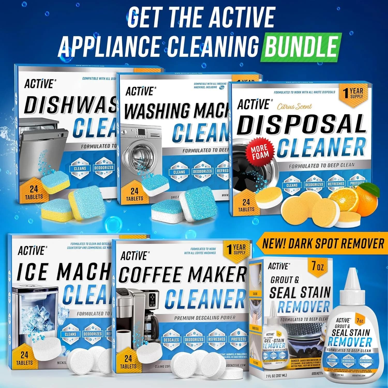 ACTIVE Washing Machine Cleaner Descaler 24 Pack | 12 Month Supply - view 5