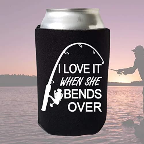 Capital City Commerce Can Cooler 355ml | Funny Fishing Design, Collapsible & Waterproof (Black) thumbnail 3