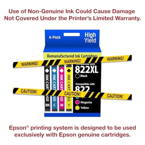 Epson 822 DURABrite Ultra Ink High Capacity Black & Standard Color Combo Pack | 300 Pages Black thumbnail 4
