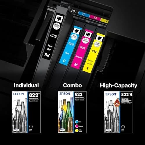 Epson 822 DURABrite Ultra Ink High Capacity Black & Standard Color Combo Pack | 300 Pages Black thumbnail 7