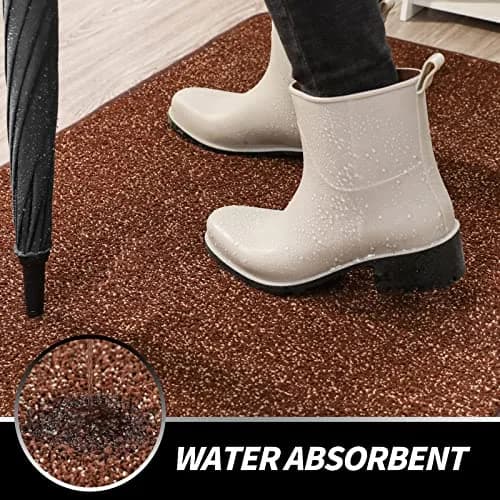 LINLA Camel Coffee Doormat 24x59 Inches | Super Absorbs Mud & Dirt, Indoor Area Rug thumbnail 5