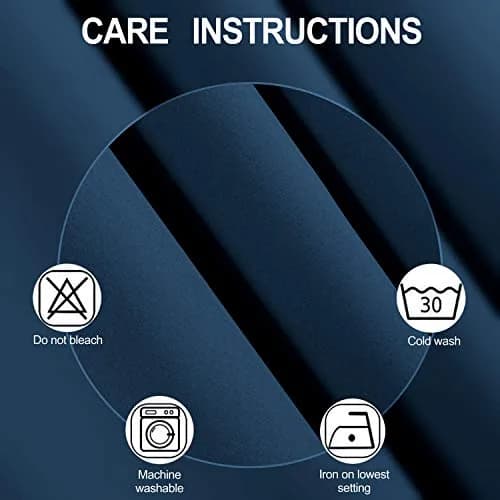 LEMOMO Navy Blue Blackout Curtains 52 x 72 Inch | Thermal Insulated Room Darkening Panels thumbnail 4