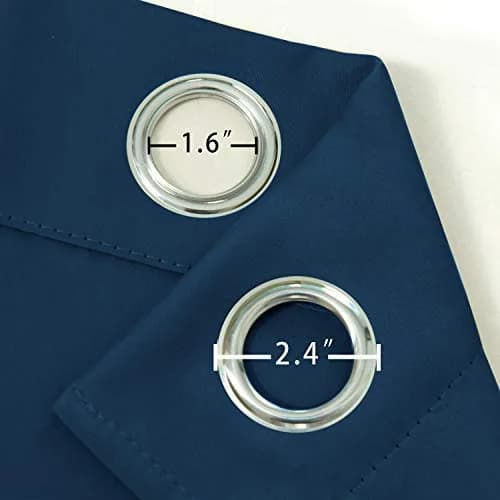 LEMOMO Navy Blue Blackout Curtains 52 x 72 Inch | Thermal Insulated Room Darkening Panels thumbnail 6