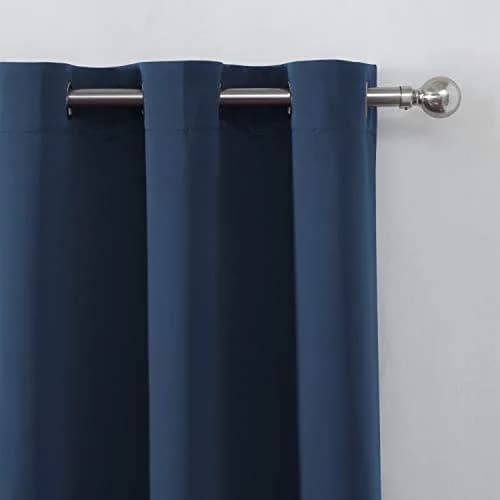 LEMOMO Navy Blue Blackout Curtains 52 x 72 Inch | Thermal Insulated Room Darkening Panels thumbnail 7