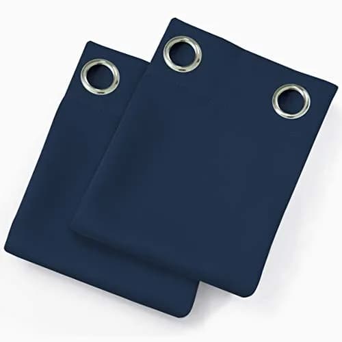 LEMOMO Navy Blue Blackout Curtains 52 x 72 Inch | Thermal Insulated Room Darkening Panels thumbnail 9