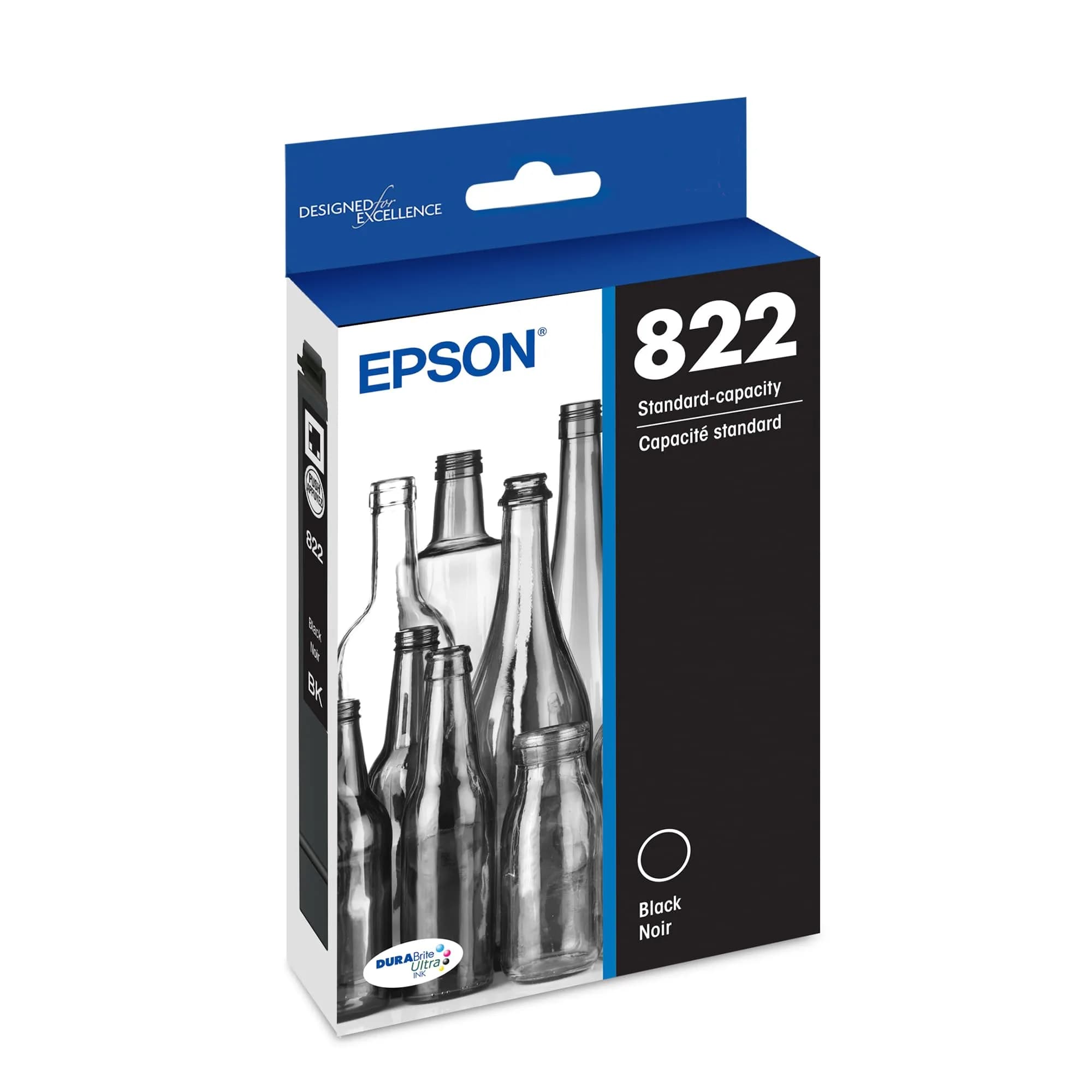 Epson 822 Genuine Standard Capacity Black Ink Cartridge T822120 | Page Yield 260 Pages - main product image