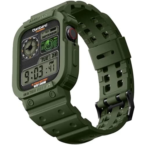 amBand Compatible with Apple Watch 42/44/45mm | Rugged Military Shockproof Band for iWatch Series 1-9 & SE thumbnail 1