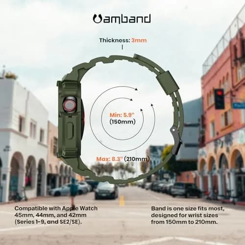 amBand Compatible with Apple Watch 42/44/45mm | Rugged Military Shockproof Band for iWatch Series 1-9 & SE thumbnail 9