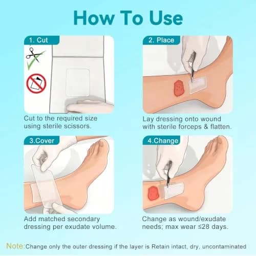 Dimora Silicone Wound Contact Layer 10 pcs | Non-adhering, Transparent, 7.5cm x 10cm thumbnail 6