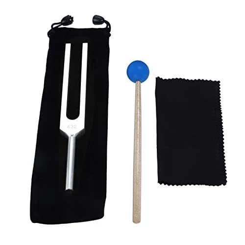 DRELD 432 Hz Tuning Fork for Healing, Relaxing, Meditation, Chakra Strengthening | Alloy & Silicone thumbnail 1