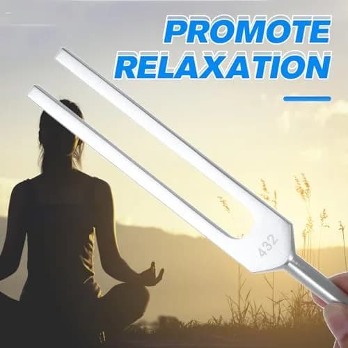 DRELD 432 Hz Tuning Fork for Healing, Relaxing, Meditation, Chakra Strengthening | Alloy & Silicone thumbnail 5