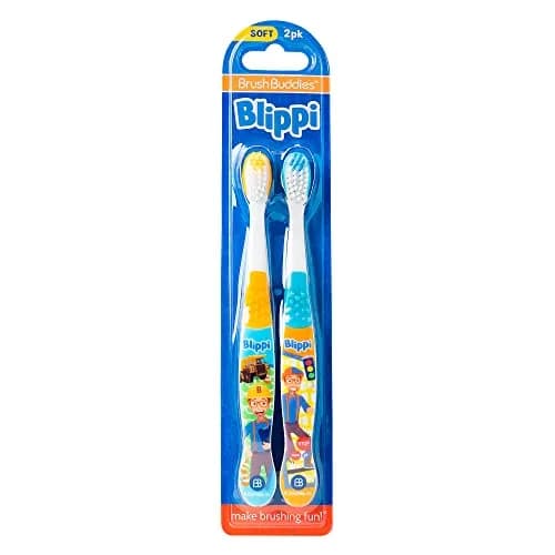 Brush Buddies Blippi Kids Toothbrushes 2PK | Soft Bristles Small Head for Toddlers 2+ Years thumbnail 1