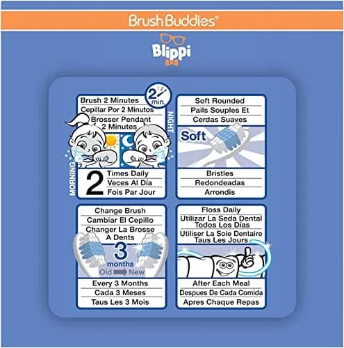 Brush Buddies Blippi Kids Toothbrushes 2PK | Soft Bristles Small Head for Toddlers 2+ Years thumbnail 5
