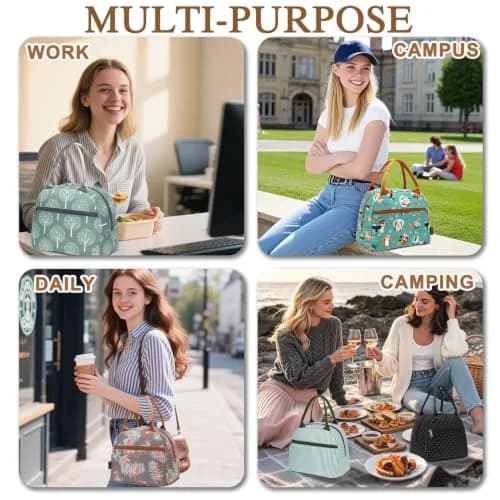 FlowFly Insulated Lunch Cooler Bag - Tote Bag Organizer for Women/Men, Dog | Water Resistant, Freezer Safe, 9.1”L×6.1”W×12.3”H thumbnail 8