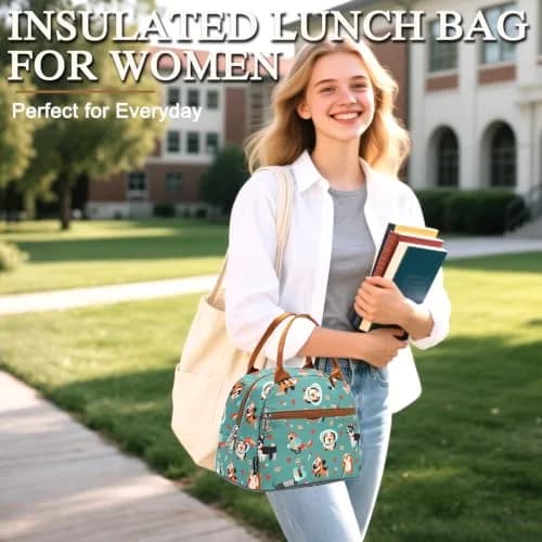 FlowFly Insulated Lunch Cooler Bag - Tote Bag Organizer for Women/Men, Dog | Water Resistant, Freezer Safe, 9.1”L×6.1”W×12.3”H thumbnail 2