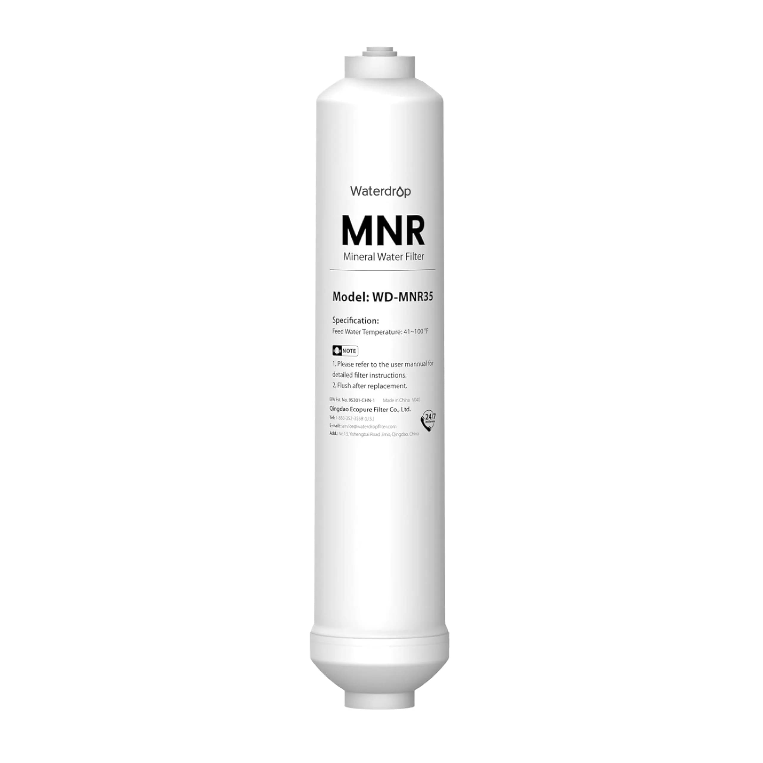 Waterdrop MNR35 Remineralization Filter 15.6 cm (6.14 in) | Restores Essential Minerals for RO Systems — White