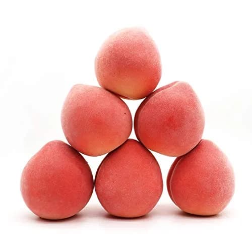 Mefier Home 6pcs Artificial Peaches Fake Peaches Vivid Pink Foam Fruit Decorations | 8 cm (3.15 in) Height thumbnail 4