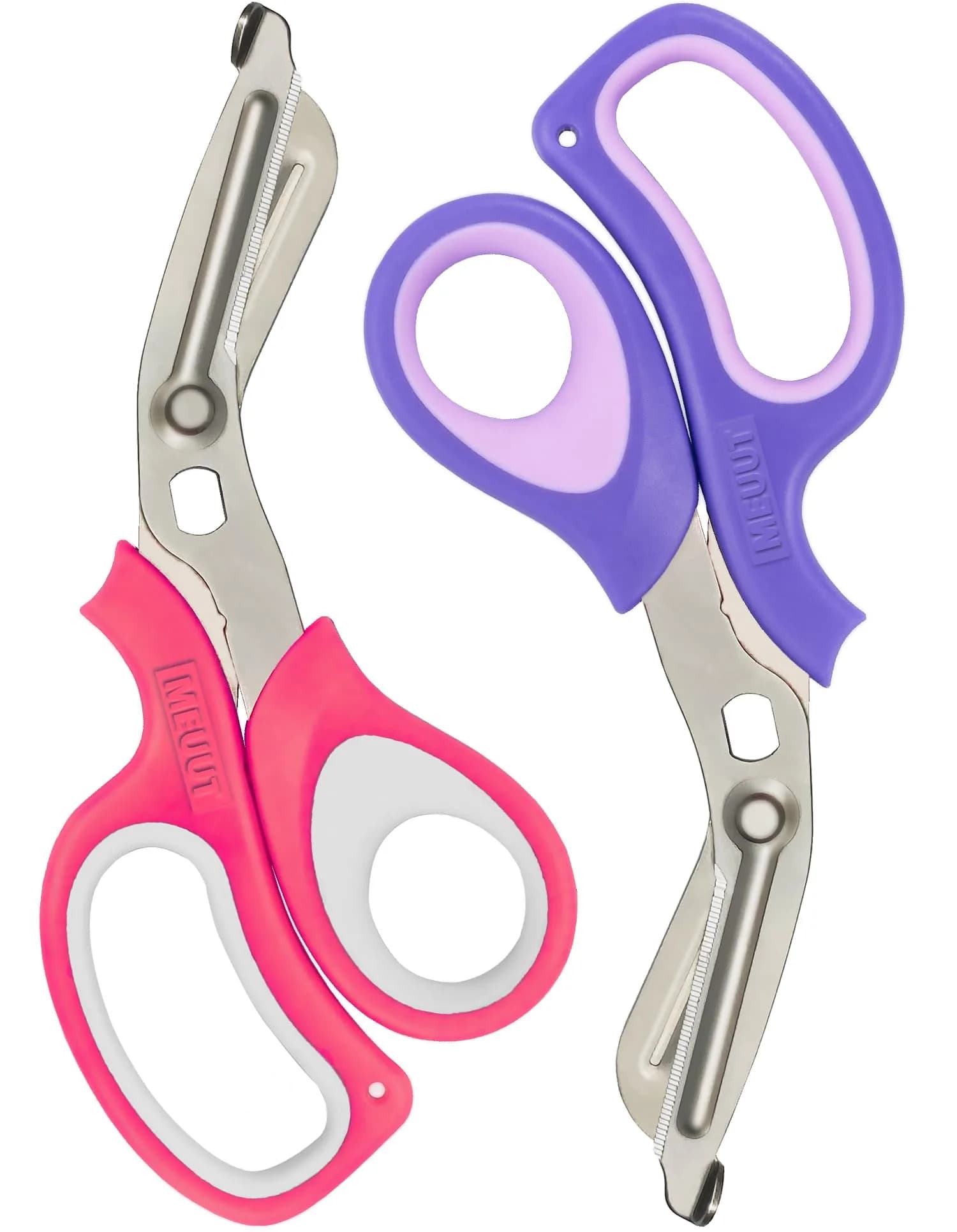 MEUUT 8-inch Titanium-Coated Medical Scissors (2-Pack) | Surgical Grade Trauma Shears for Left & Right Hand - main product image