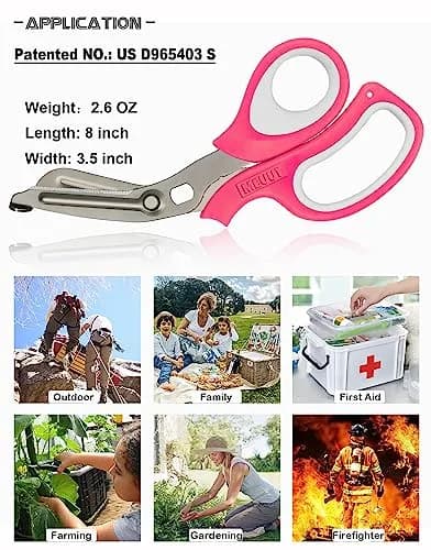 MEUUT 8-inch Titanium-Coated Medical Scissors (2-Pack) | Surgical Grade Trauma Shears for Left & Right Hand thumbnail 5