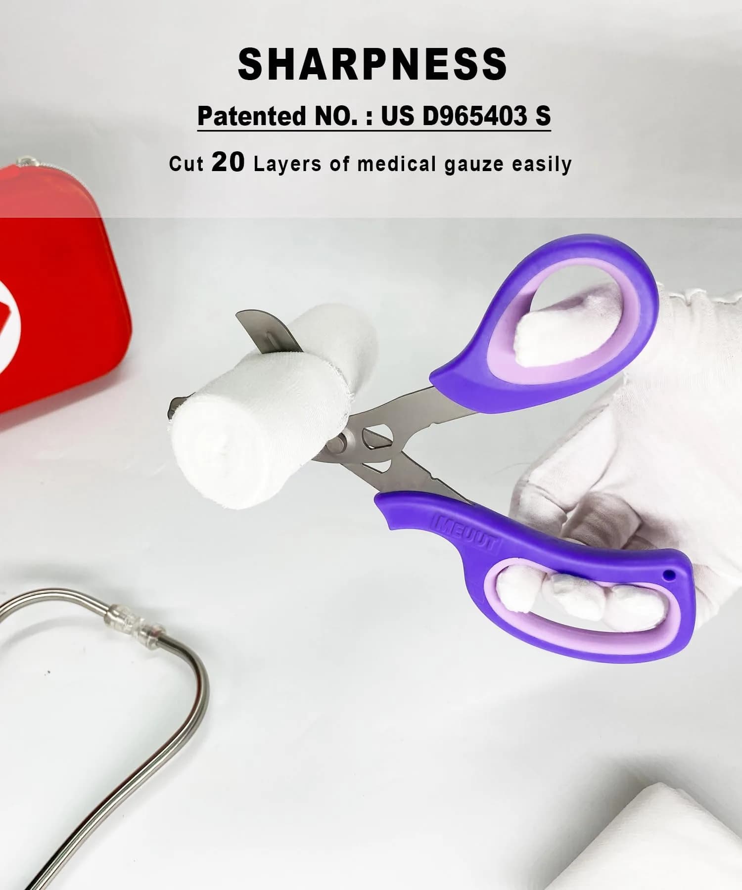 MEUUT 8-inch Titanium-Coated Medical Scissors (2-Pack) | Surgical Grade Trauma Shears for Left & Right Hand - view 2